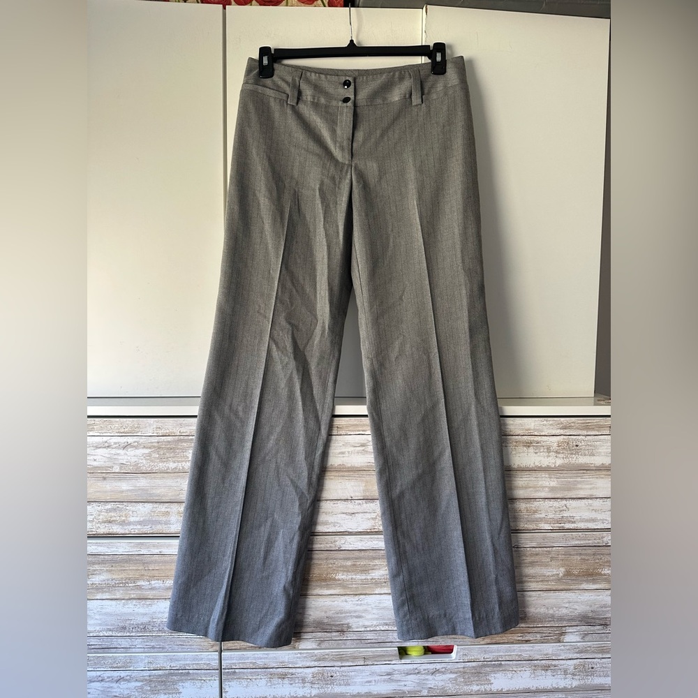🖤 AB Studio Gray Wide Leg Dress Pants Size 6 Stretch Work